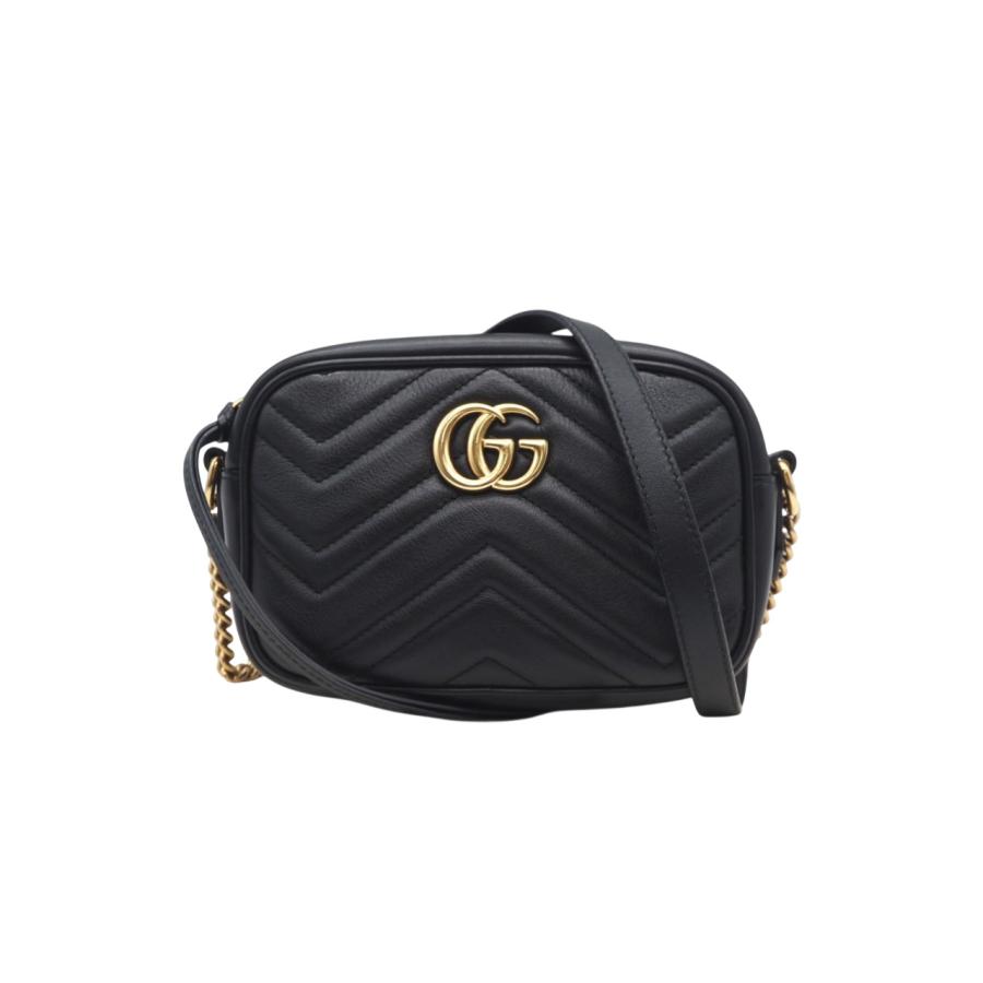 ★3日以内返品可★ 美品 GUCCI グッチ GGマーモント キルティング ミニバッグ 448065 ショルダーバッグ ブラック | GUCCI | 01