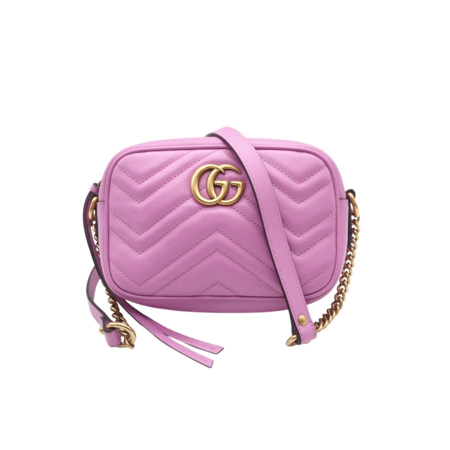 ★3日以内返品可★ 極美品 GUCCI グッチ GGマーモント キルティング ミニバッグ 448065 ショルダーバッグ ピンク | GUCCI | 01