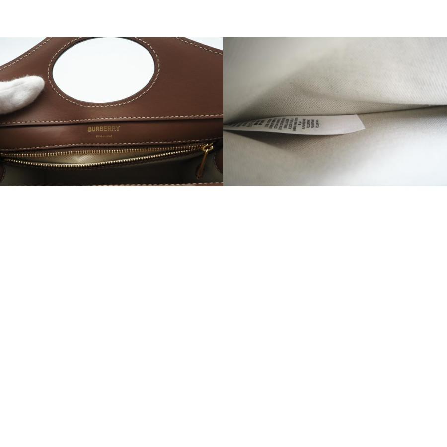 ★3日以内返品可★ 美品 BURBERRY バーバリー キャンバス レザー ミニ ポケットバッグ ナチュラル 8031746 | BURBERRY | 09