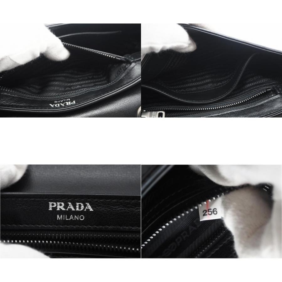 ★3日以内返品可★ 美品 PRADA プラダ レザー ロゴ スタッズ チェーンショルダー 1BD147 ショルダーバッグ | PRADA | 09