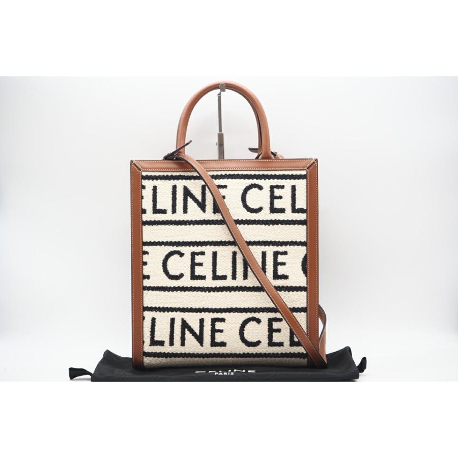 ★3日以内返品可★ 美品 CELINE セリーヌ ファブリック レザー スモールバーティカル ロゴ カバ 192082EFY | CELINE