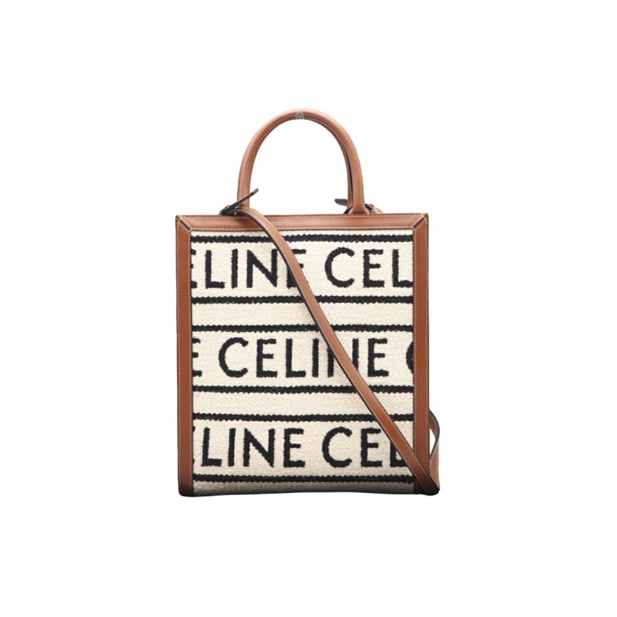 ★3日以内返品可★ 美品 CELINE セリーヌ ファブリック レザー スモールバーティカル ロゴ カバ 192082EFY | CELINE | 01