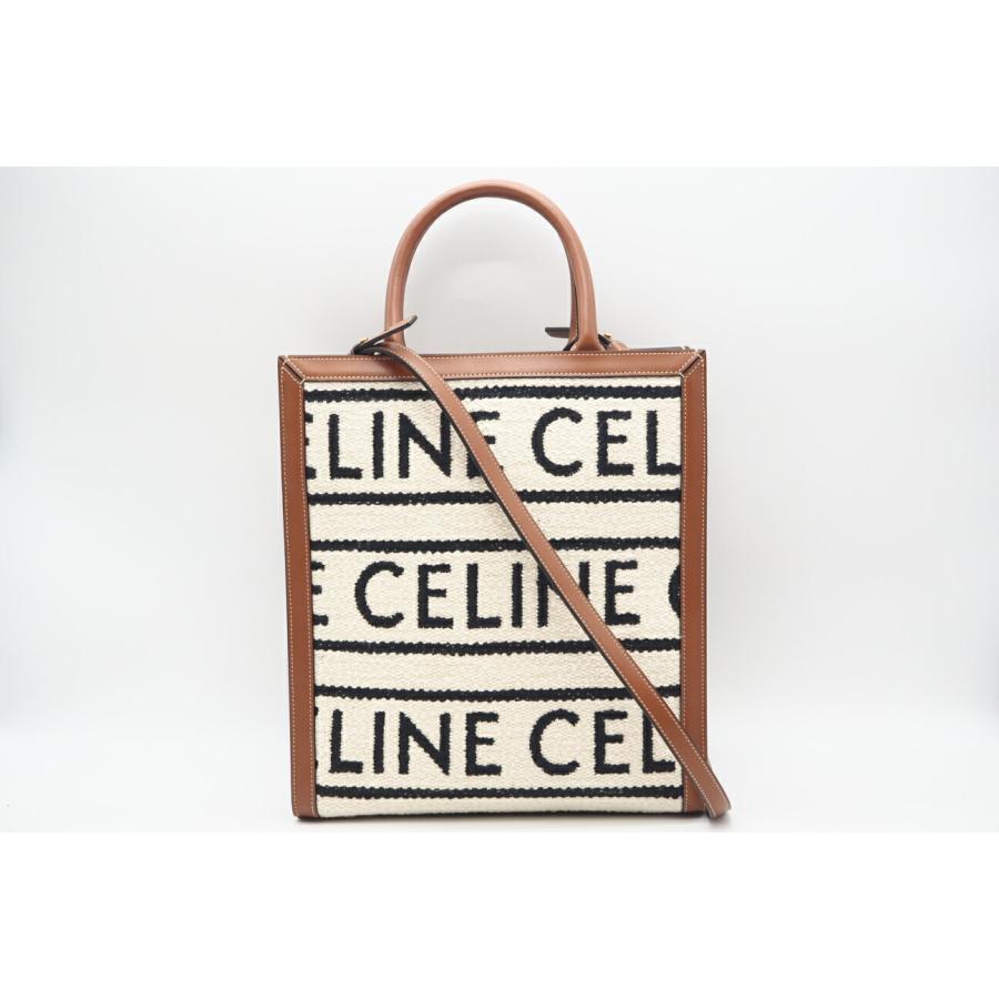 ★3日以内返品可★ 美品 CELINE セリーヌ ファブリック レザー スモールバーティカル ロゴ カバ 192082EFY | CELINE | 02