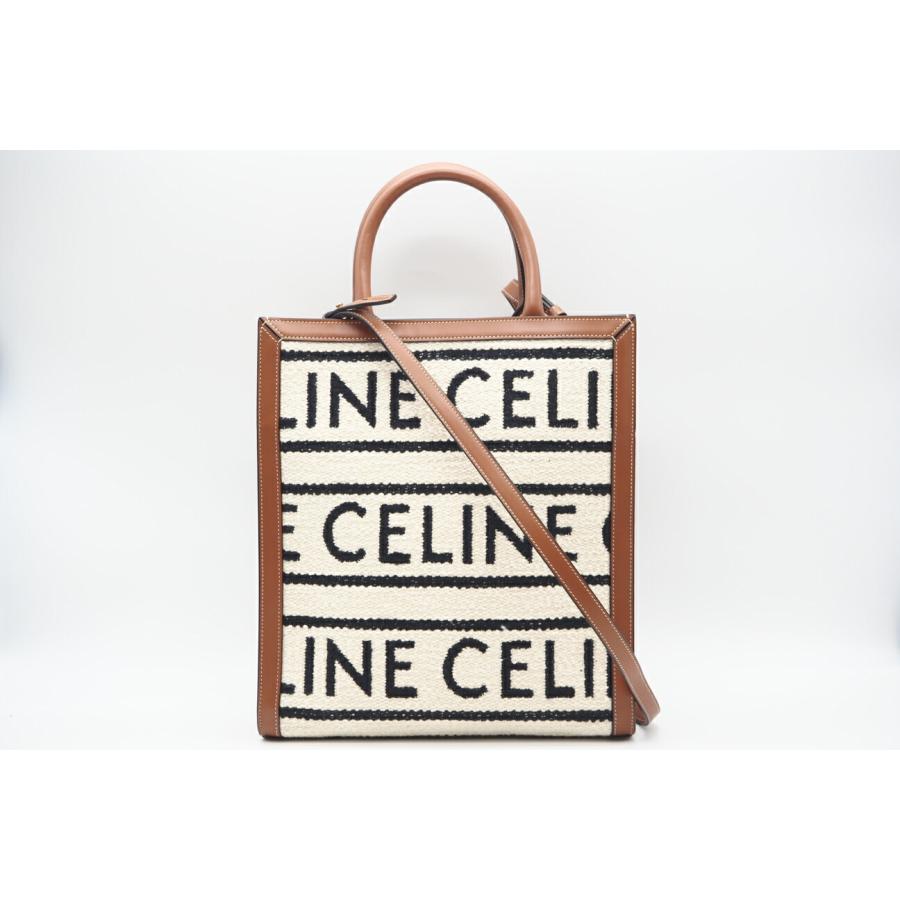 ★3日以内返品可★ 美品 CELINE セリーヌ ファブリック レザー スモールバーティカル ロゴ カバ 192082EFY | CELINE | 03