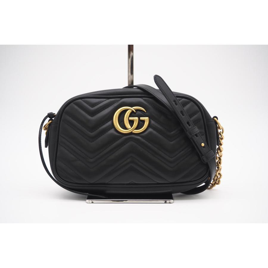 ★3日以内返品可★ 美品 GUCCI グッチ GGマーモント スモール カメラバッグ 447632 ショルダーバッグ ブラック | GUCCI