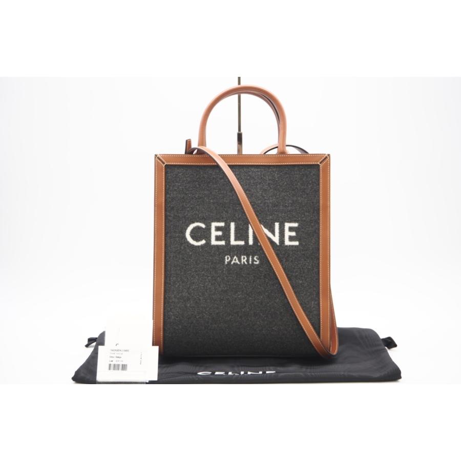 ★3日以内返品可★ 極美品 CELINE セリーヌ コットン レザー テキスタイル スモールバーティカルカバ | CELINE