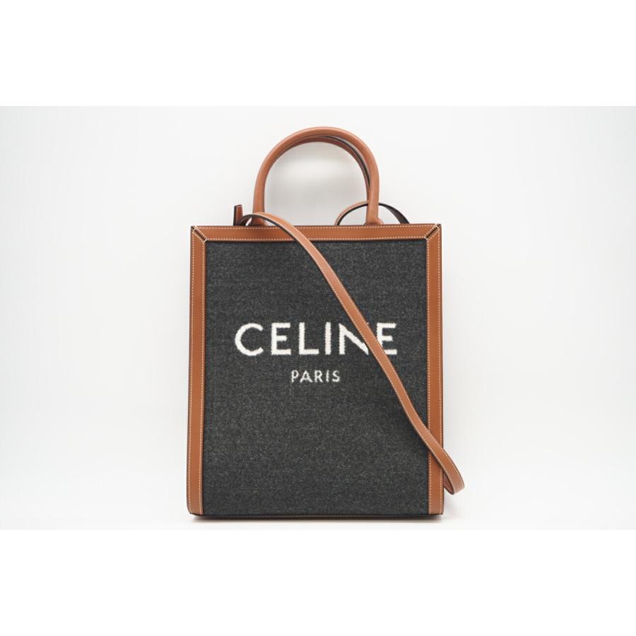 ★3日以内返品可★ 極美品 CELINE セリーヌ コットン レザー テキスタイル スモールバーティカルカバ | CELINE | 02