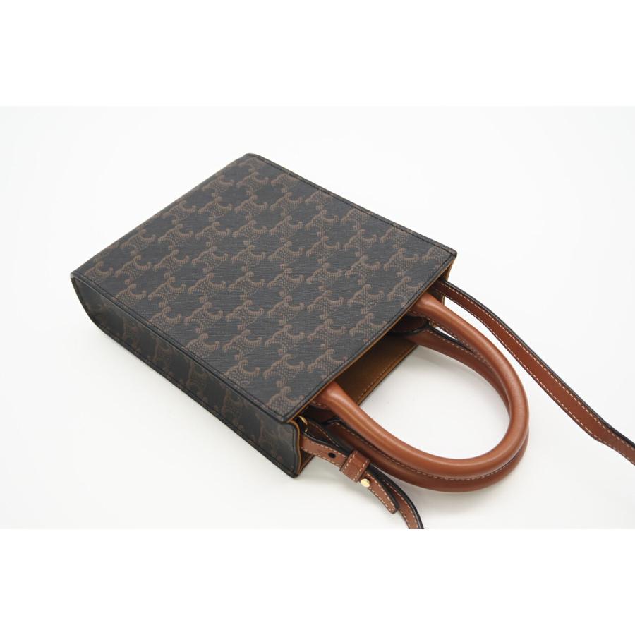 ★3日以内返品可★ 美品 CELINE セリーヌ トリオンフ キャンバス ミニ バーティカル カバ トートバッグ タン | CELINE | 03