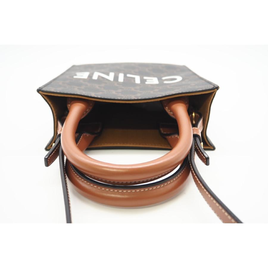 ★3日以内返品可★ 美品 CELINE セリーヌ トリオンフ キャンバス ミニ バーティカル カバ トートバッグ タン | CELINE | 07