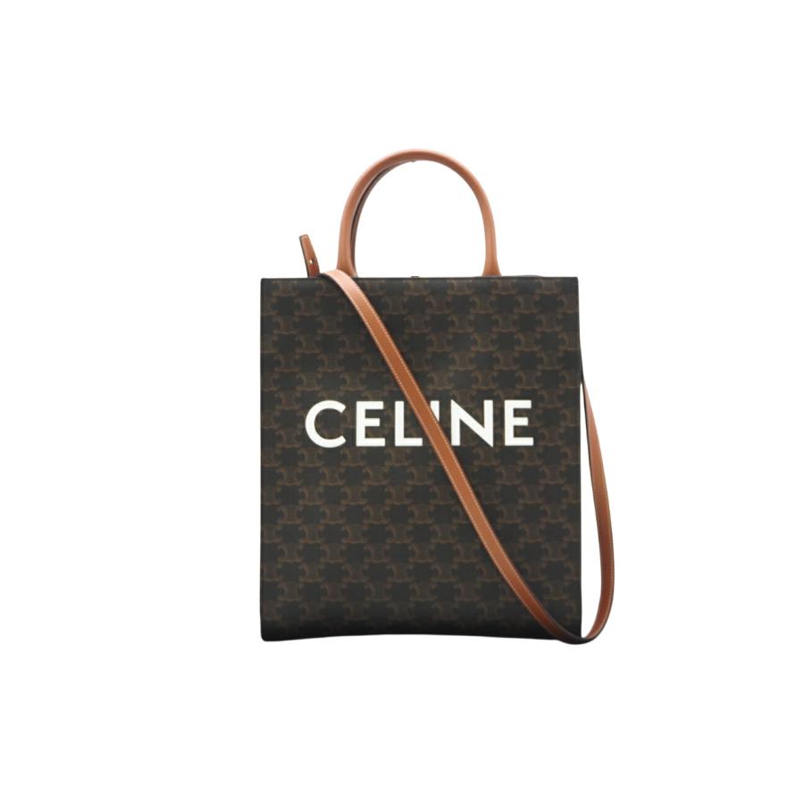 ★3日以内返品可★ 極美品 CELINE セリーヌ トリオンフ キャンバス スモール バーティカル カバトートバッグ タン | CELINE | 01