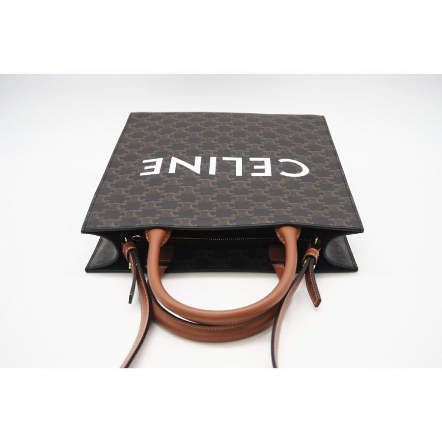 ★3日以内返品可★ 極美品 CELINE セリーヌ トリオンフ キャンバス スモール バーティカル カバトートバッグ タン | CELINE | 04