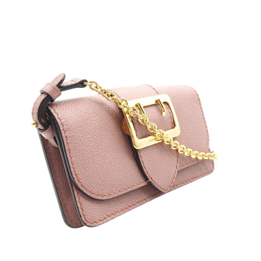 BURBERRYバーバリー アクセサリーポーチ ショルダーバッグ 希少シルバー系 BURBERRY（バーバリー） ☆3日以内返品可☆ 美品 レザー バックル
