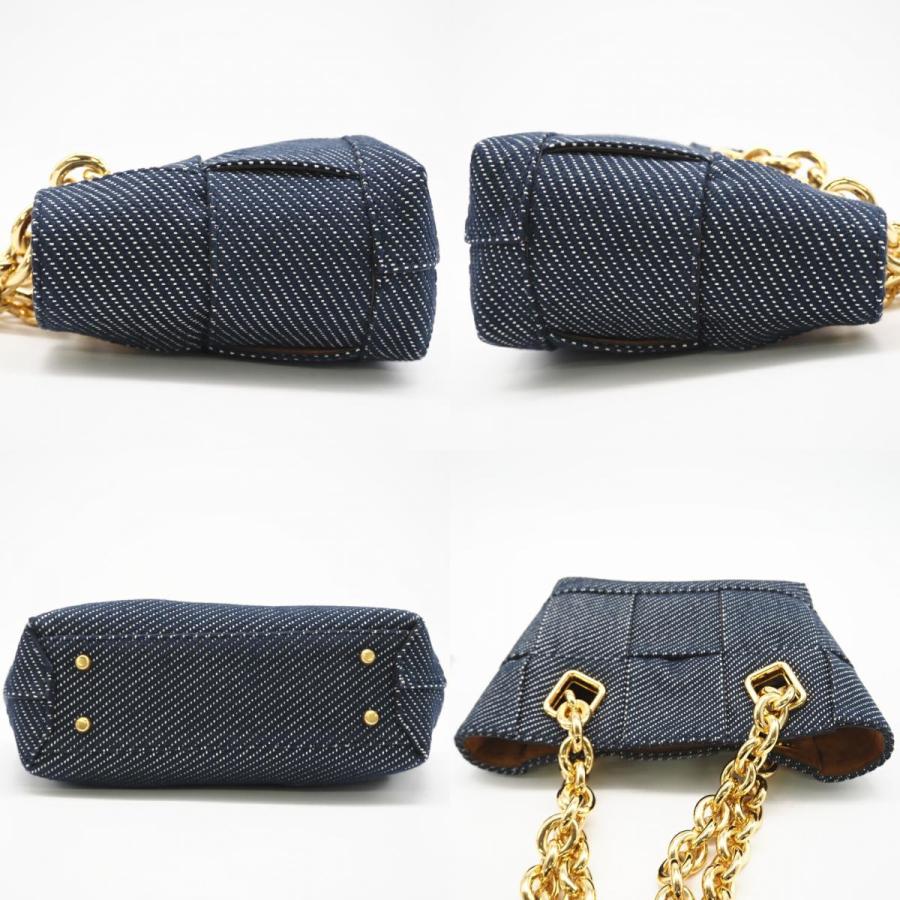 ★3日以内返品可★ 極美品 BOTTEGAVENETA ボッテガヴェネタ マキシイントレチャート アルコ デニム トートバッグ |  | 08