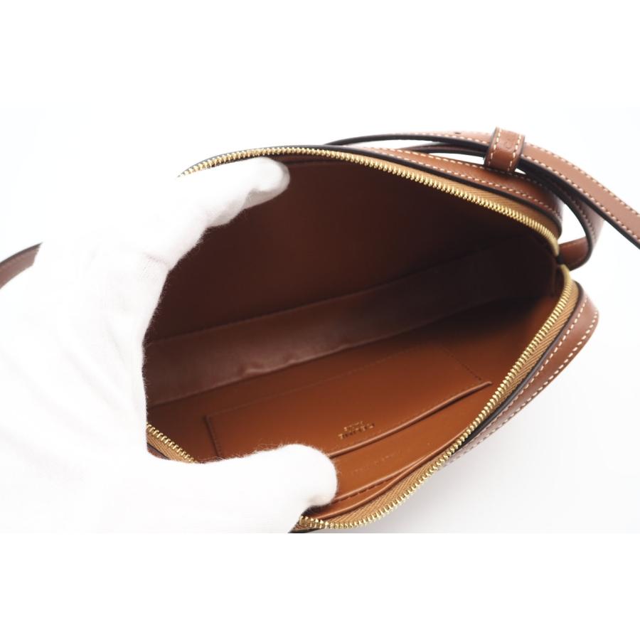★3日以内返品可★ 極美品 CELINE セリーヌ キュイル トリオンフ スムースカーフスキン ミニカメラバッグ タン | CELINE | 08