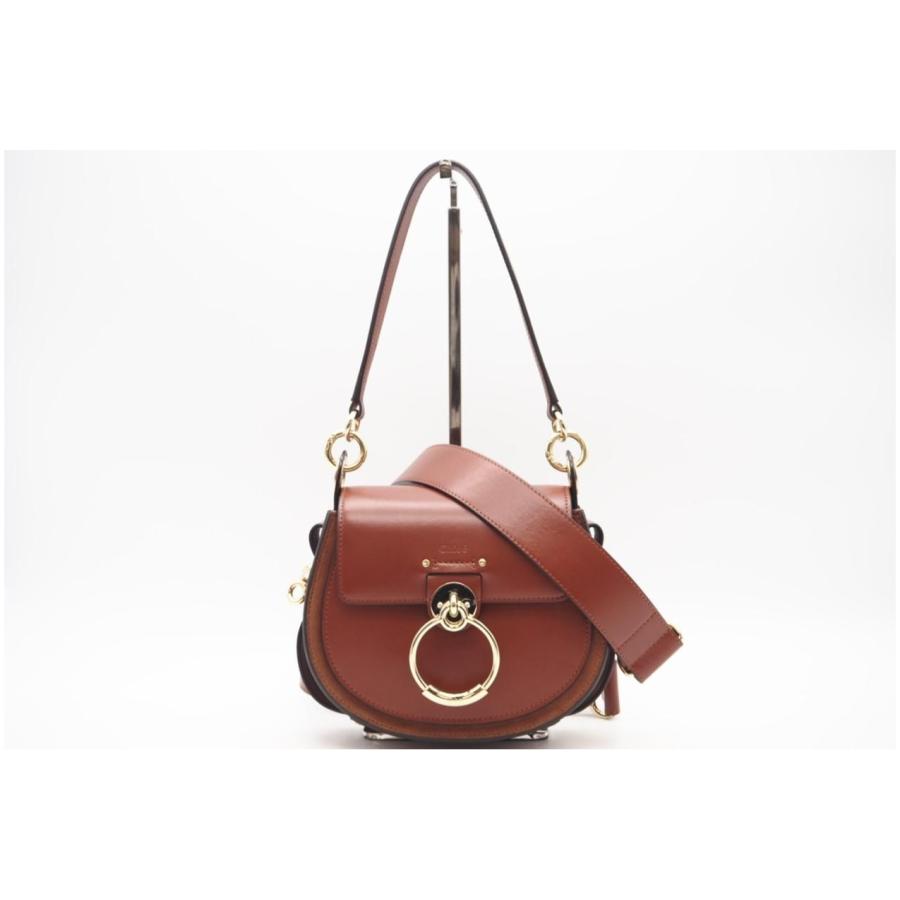★3日以内返品可★ 極美品 Chloe クロエ シャイニー＆スエードレザー製 Tessスモールバッグ Sepia Brown | Chloe