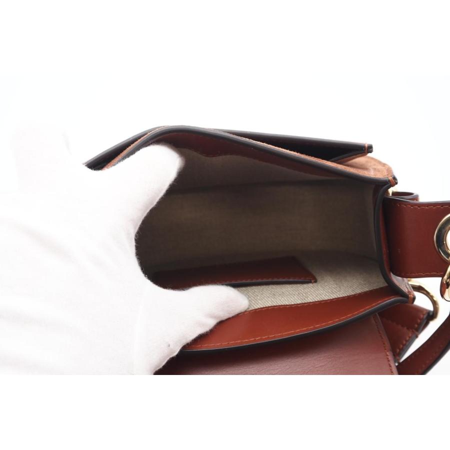 ★3日以内返品可★ 極美品 Chloe クロエ シャイニー＆スエードレザー製 Tessスモールバッグ Sepia Brown | Chloe | 08