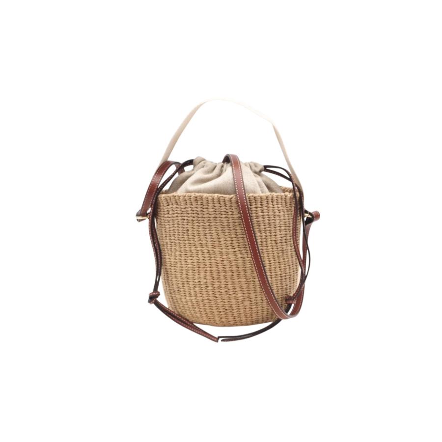 ★3日以内返品可★ 極美品 Chloe クロエ フェアトレードペーパー製 Woodyスモールバスケット White | Chloe | 01