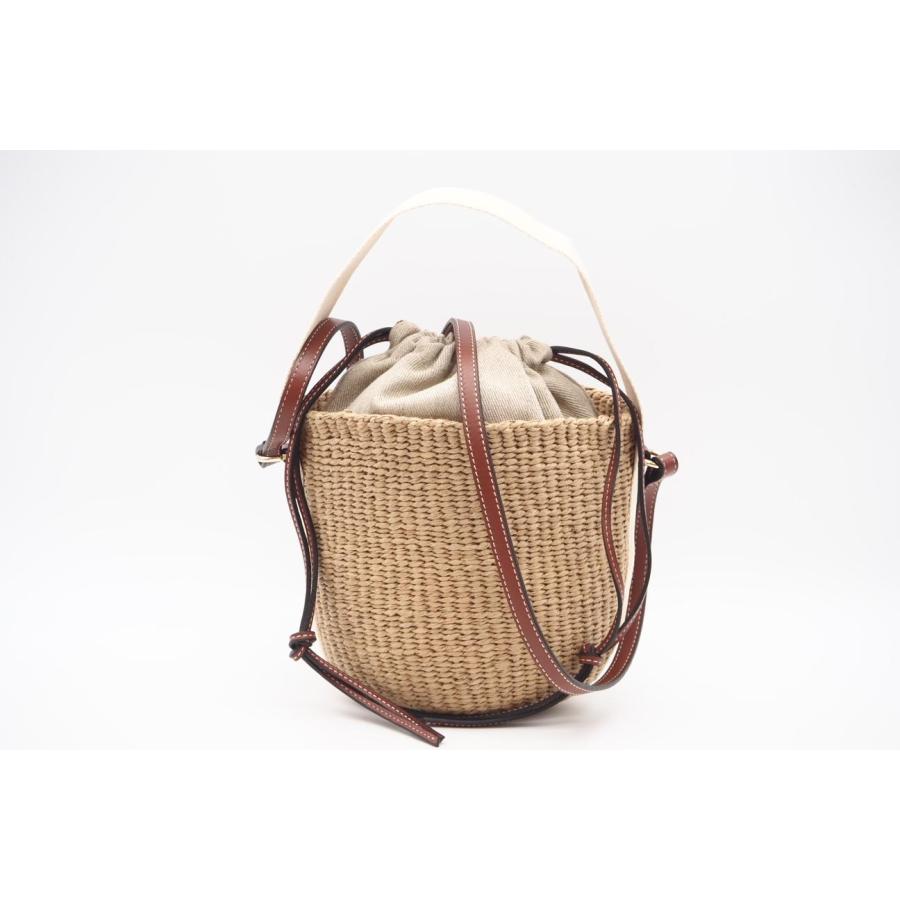 ★3日以内返品可★ 極美品 Chloe クロエ フェアトレードペーパー製 Woodyスモールバスケット White | Chloe | 02