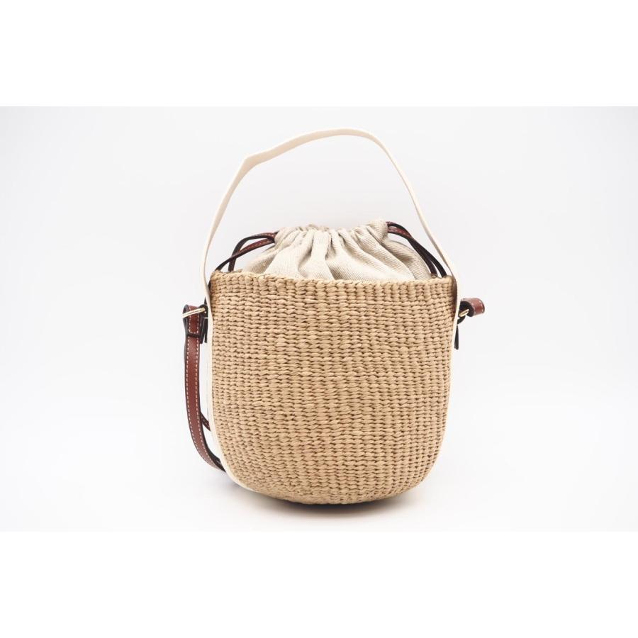 ★3日以内返品可★ 極美品 Chloe クロエ フェアトレードペーパー製 Woodyスモールバスケット White | Chloe | 03