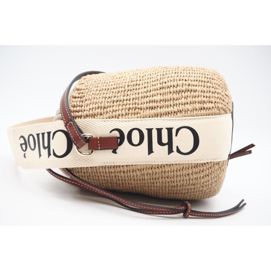 ★3日以内返品可★ 極美品 Chloe クロエ フェアトレードペーパー製 Woodyスモールバスケット White | Chloe | 06