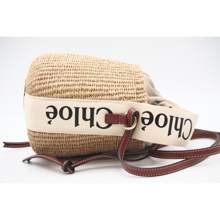 ★3日以内返品可★ 極美品 Chloe クロエ フェアトレードペーパー製 Woodyスモールバスケット White | Chloe | 07