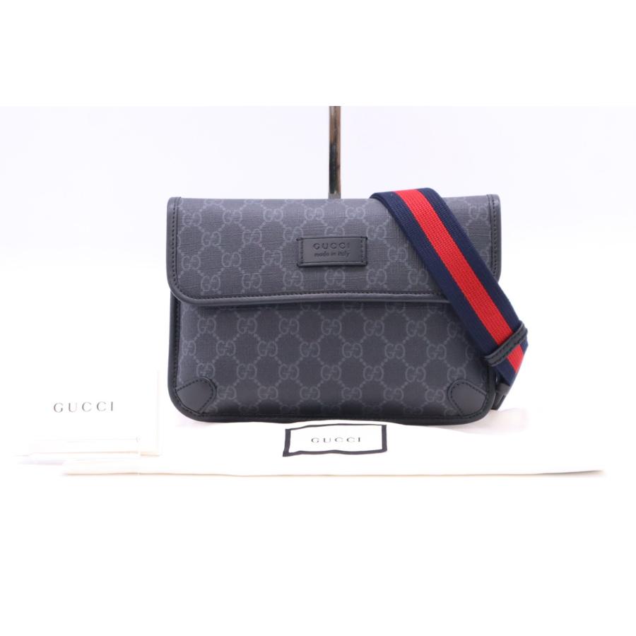 ★3日以内返品可★  GUCCI グッチ GGスプリーム PVC レザー ボディバッグ 598113 ボディバッグ ブラック | GUCCI