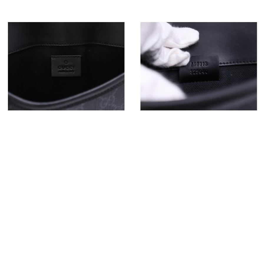 ★3日以内返品可★  GUCCI グッチ GGスプリーム PVC レザー ボディバッグ 598113 ボディバッグ ブラック | GUCCI | 09