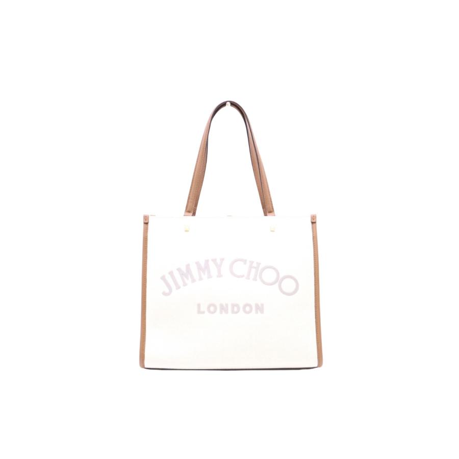 ★3日以内返品可★ 極美品 JIMMY CHOO ジミーチュウ コットンキャンバス VARENNE トートバック ナチュラル |  | 01