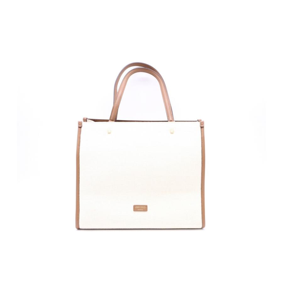 ★3日以内返品可★ 極美品 JIMMY CHOO ジミーチュウ コットンキャンバス VARENNE トートバック ナチュラル |  | 03