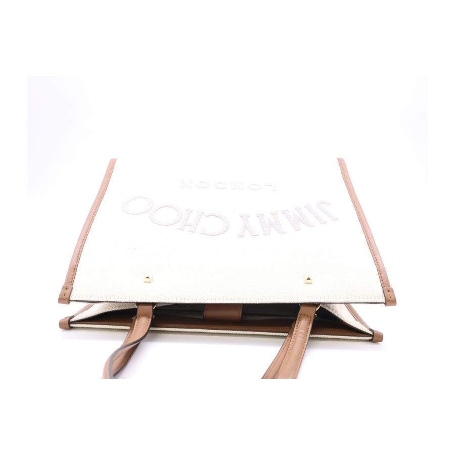 ★3日以内返品可★ 極美品 JIMMY CHOO ジミーチュウ コットンキャンバス VARENNE トートバック ナチュラル |  | 06