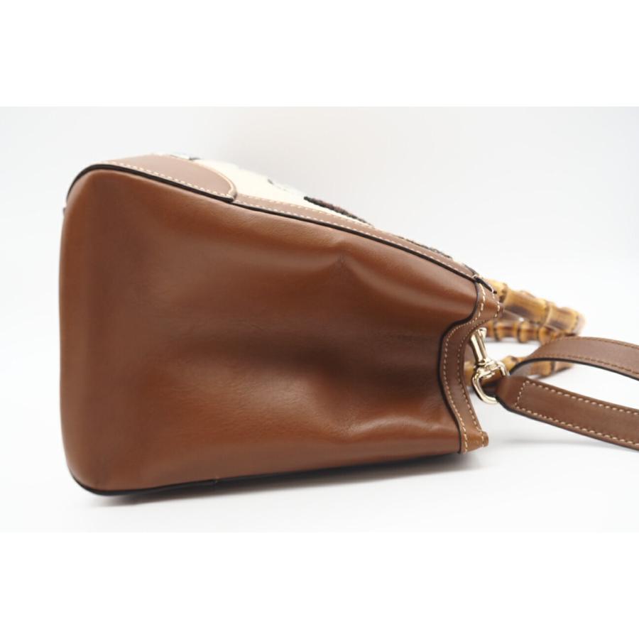 ★3日以内返品可★ 美品 GUCCI グッチ バンブー キャンバス×レザー 2WAYハンドバッグ 323660 | GUCCI | 04