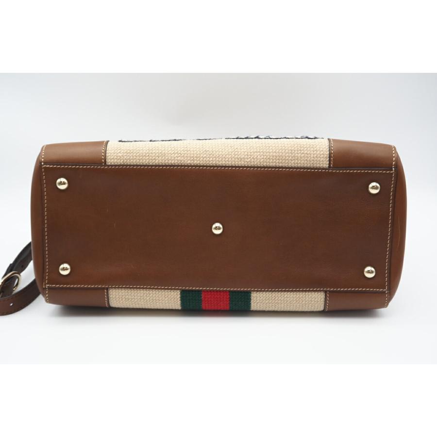 ★3日以内返品可★ 美品 GUCCI グッチ バンブー キャンバス×レザー 2WAYハンドバッグ 323660 | GUCCI | 06