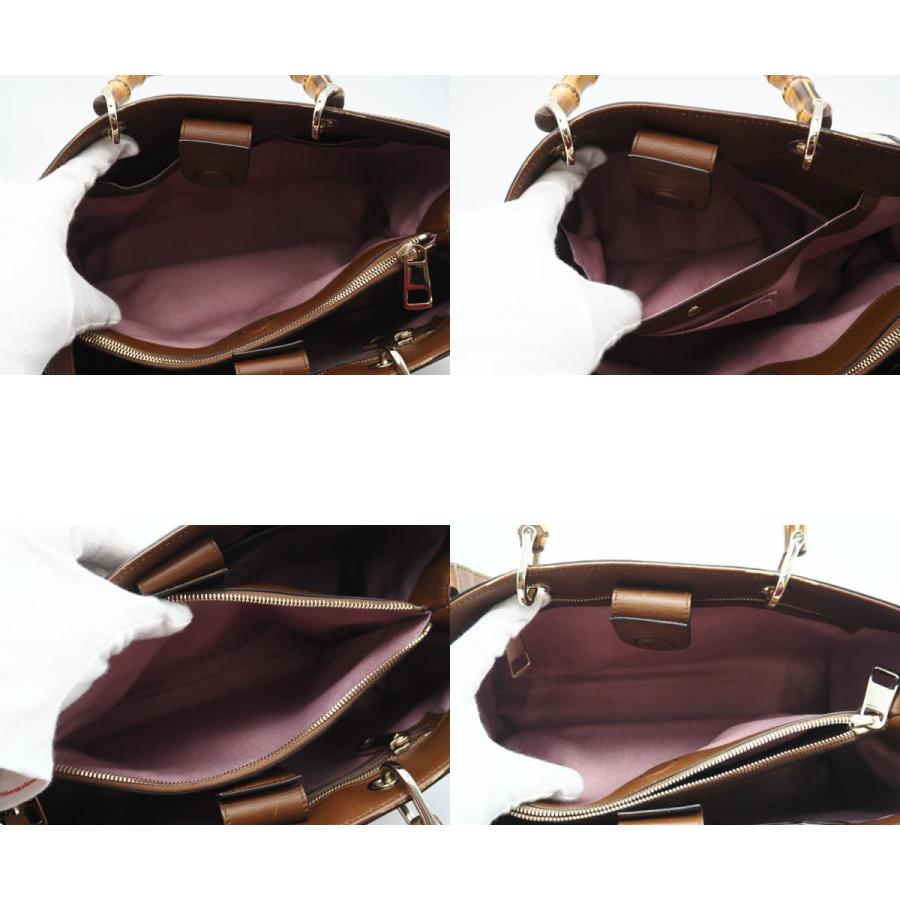 ★3日以内返品可★ 美品 GUCCI グッチ バンブー キャンバス×レザー 2WAYハンドバッグ 323660 | GUCCI | 08