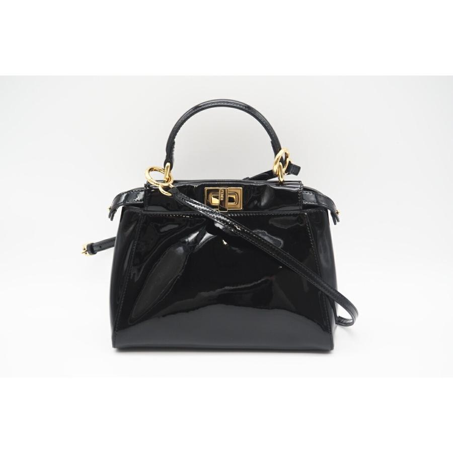 ★3日以内返品可★ 美品 FENDI フェンディ ミニピーカブー アイコニック パテントレザー 8BN244 | FENDI | 02