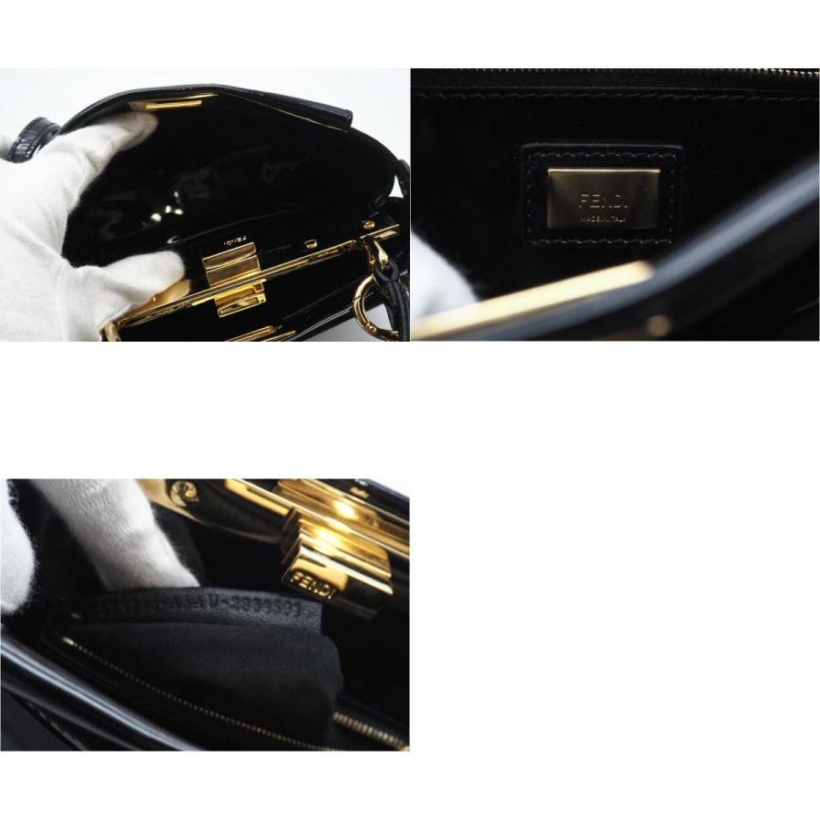 ★3日以内返品可★ 美品 FENDI フェンディ ミニピーカブー アイコニック パテントレザー 8BN244 | FENDI | 09
