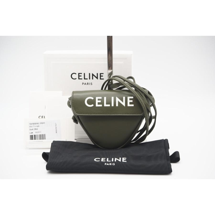 ★3日以内返品可★ 極美品 CELINE セリーヌ レザー ロゴ トライアングル ショルダーバッグ 193DVL | CELINE