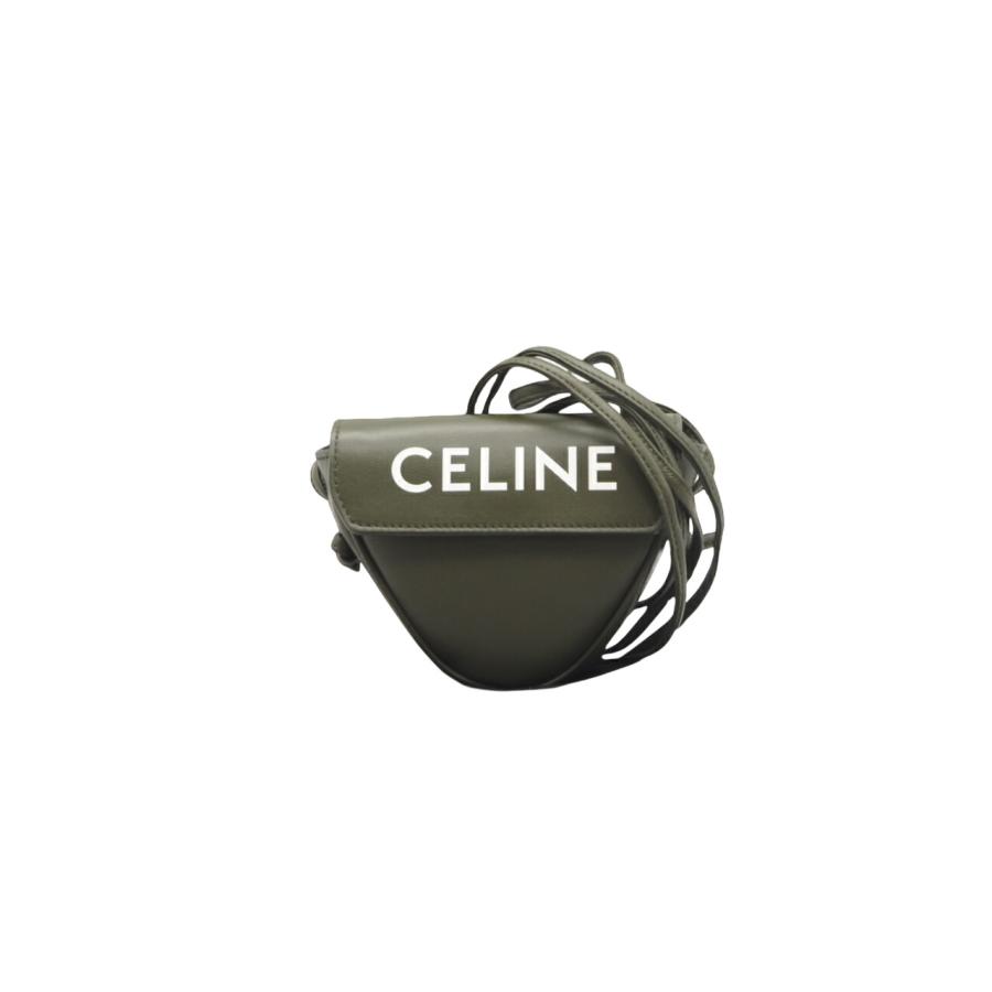 ★3日以内返品可★ 極美品 CELINE セリーヌ レザー ロゴ トライアングル ショルダーバッグ 193DVL | CELINE | 01