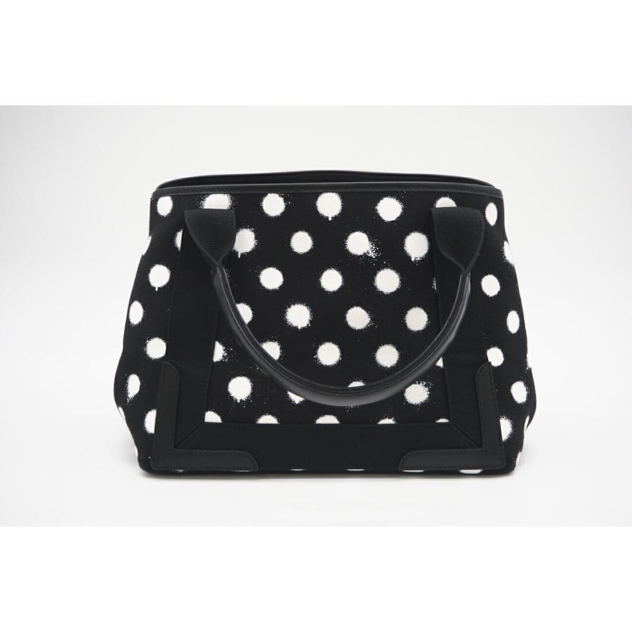 ★3日以内返品可★ 美品 BALENCIAGA バレンシアガ Navy スモール カバス ドット柄 キャンバス トート | BALENCIAGA | 06