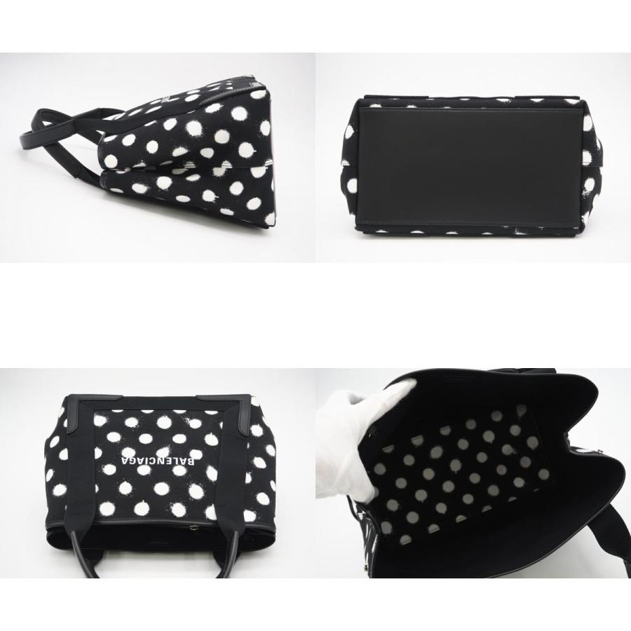 ★3日以内返品可★ 美品 BALENCIAGA バレンシアガ Navy スモール カバス ドット柄 キャンバス トート | BALENCIAGA | 08