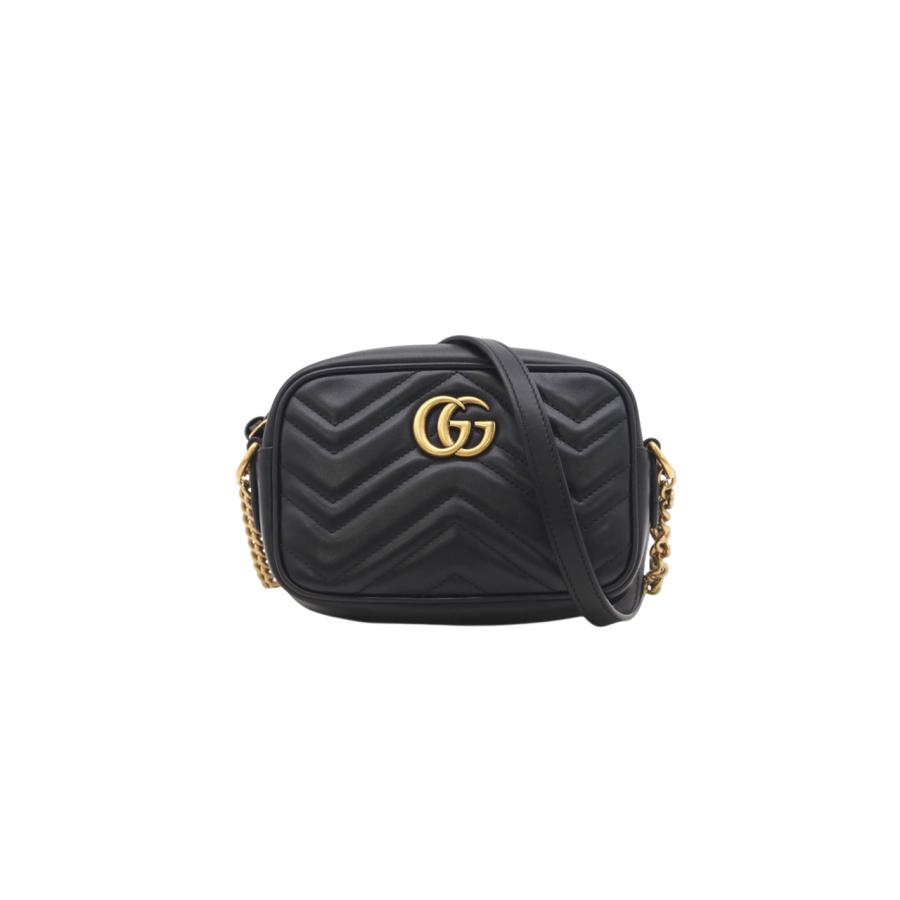★3日以内返品可★ 極美品 GUCCI グッチ GGマーモント ミニ カメラバッグ 448065 ショルダーバッグ ブラック | GUCCI | 01