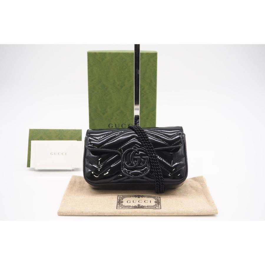 ★3日以内返品可★ 極美品 GUCCI グッチ GGマーモント パテントレザー ミニバッグ 476433 ショルダーバッグ | GUCCI