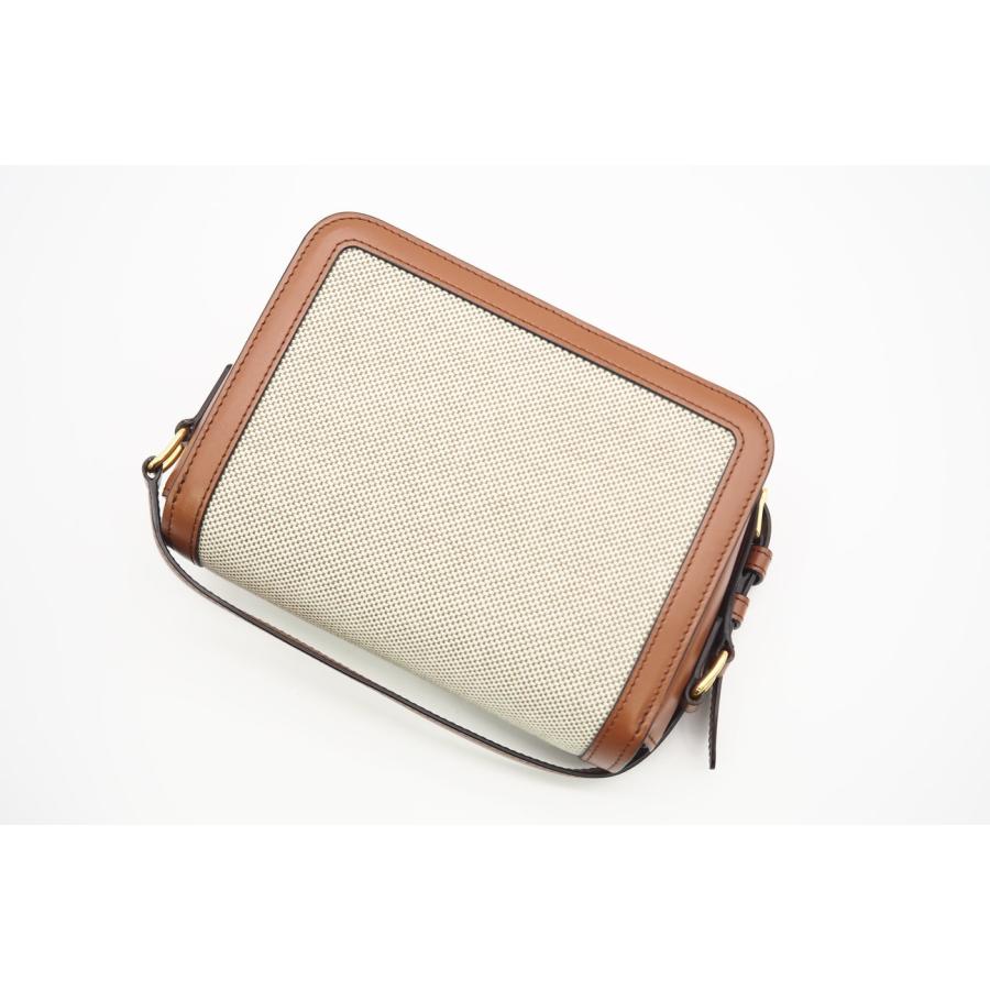 ★3日以内返品可★ 美品 CELINE セリーヌ テキスタイル & カーフスキン クラシック トリオンフ バッグ ナチュラル | CELINE | 03