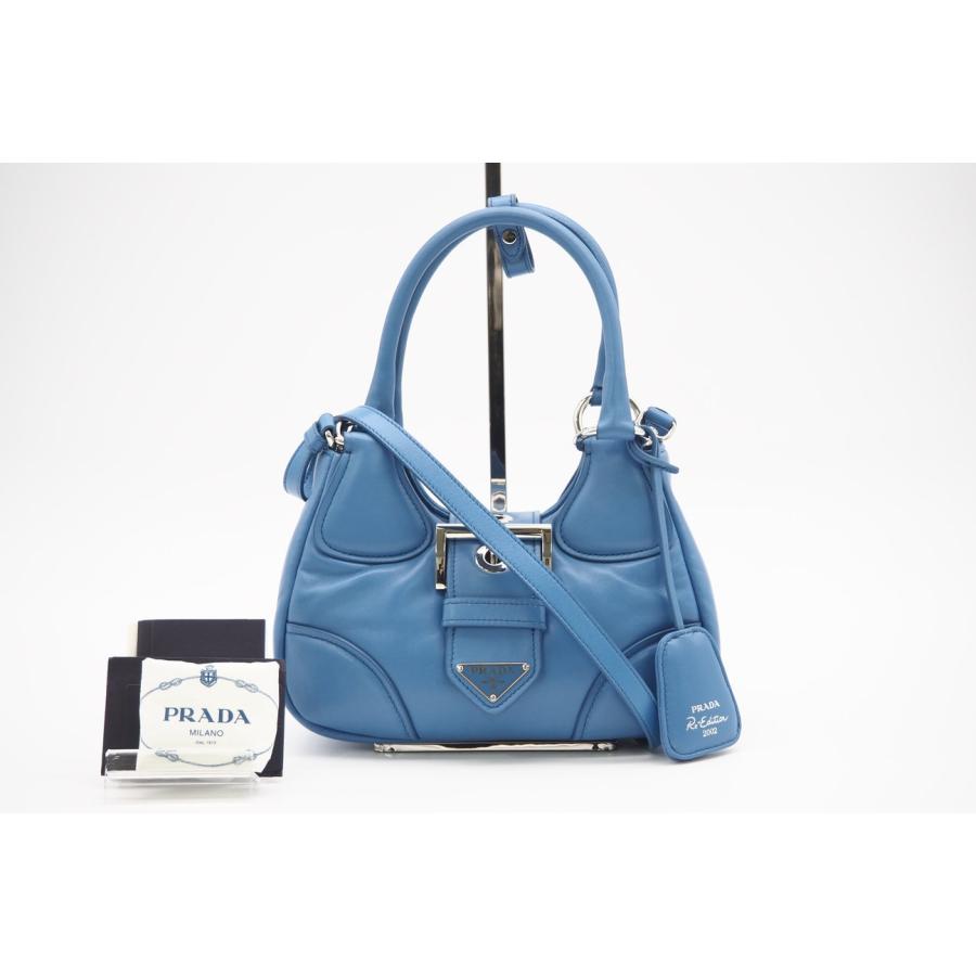 ★3日以内返品可★ 美品 PRADA プラダ パデッドナッパ ナッパソフト ムーン レザー 2WAYハンドバッグ 1BA381 | PRADA