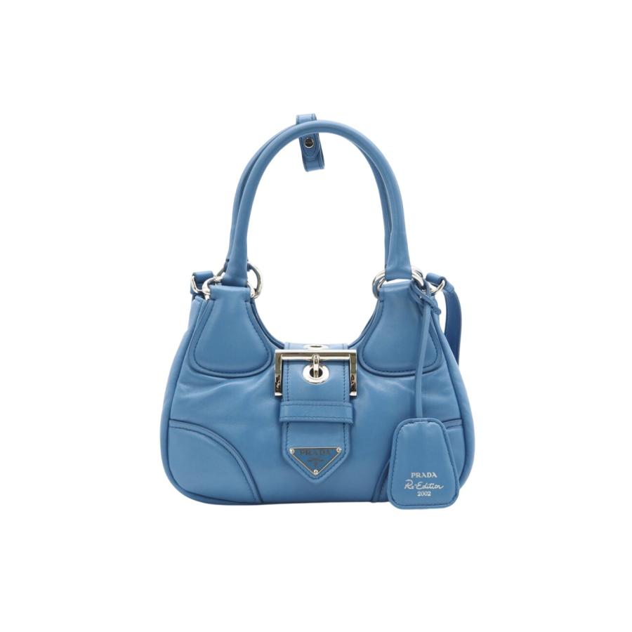 ★3日以内返品可★ 美品 PRADA プラダ パデッドナッパ ナッパソフト ムーン レザー 2WAYハンドバッグ 1BA381 | PRADA | 01