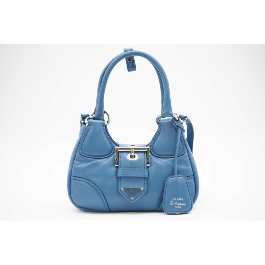 ★3日以内返品可★ 美品 PRADA プラダ パデッドナッパ ナッパソフト ムーン レザー 2WAYハンドバッグ 1BA381 | PRADA | 02