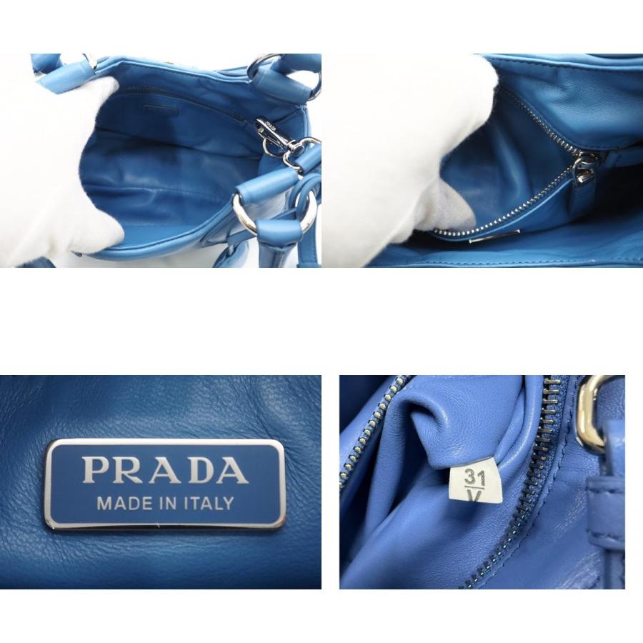 ★3日以内返品可★ 美品 PRADA プラダ パデッドナッパ ナッパソフト ムーン レザー 2WAYハンドバッグ 1BA381 | PRADA | 09