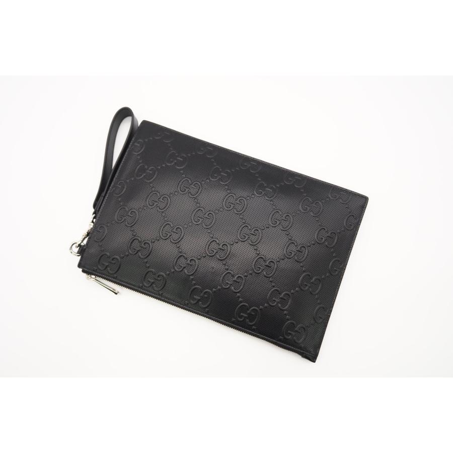 ★3日以内返品可★ 極美品 GUCCI グッチ GGエンボス レザー クラッチ 625569 クラッチバッグ ブラック レザー | GUCCI | 02
