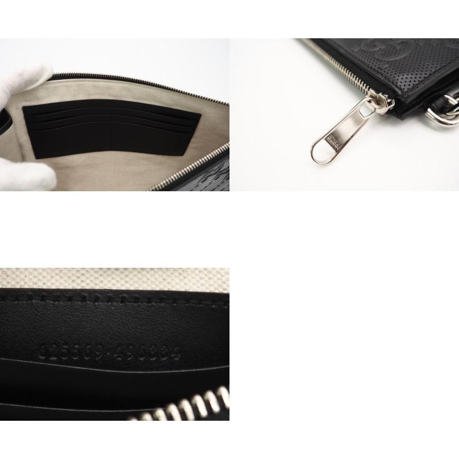 ★3日以内返品可★ 極美品 GUCCI グッチ GGエンボス レザー クラッチ 625569 クラッチバッグ ブラック レザー | GUCCI | 09