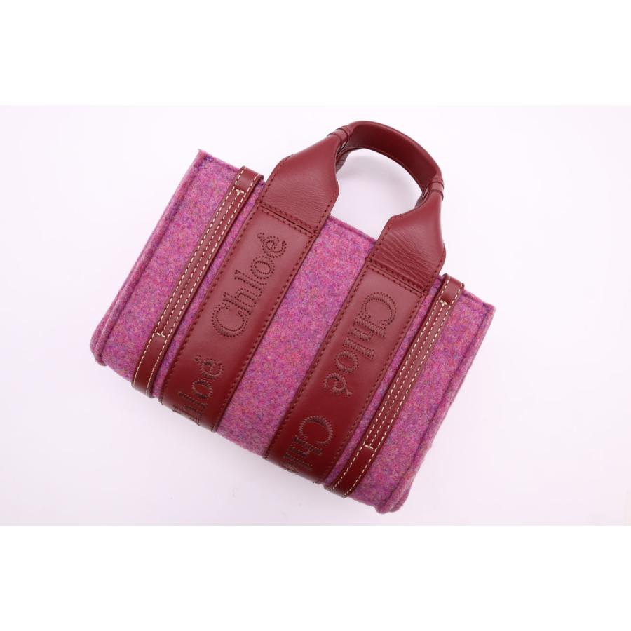 ★3日以内返品可★ 美品 Chloe クロエ ウッディ フェルト レザー スモール ハンドバッグ | Chloe | 02
