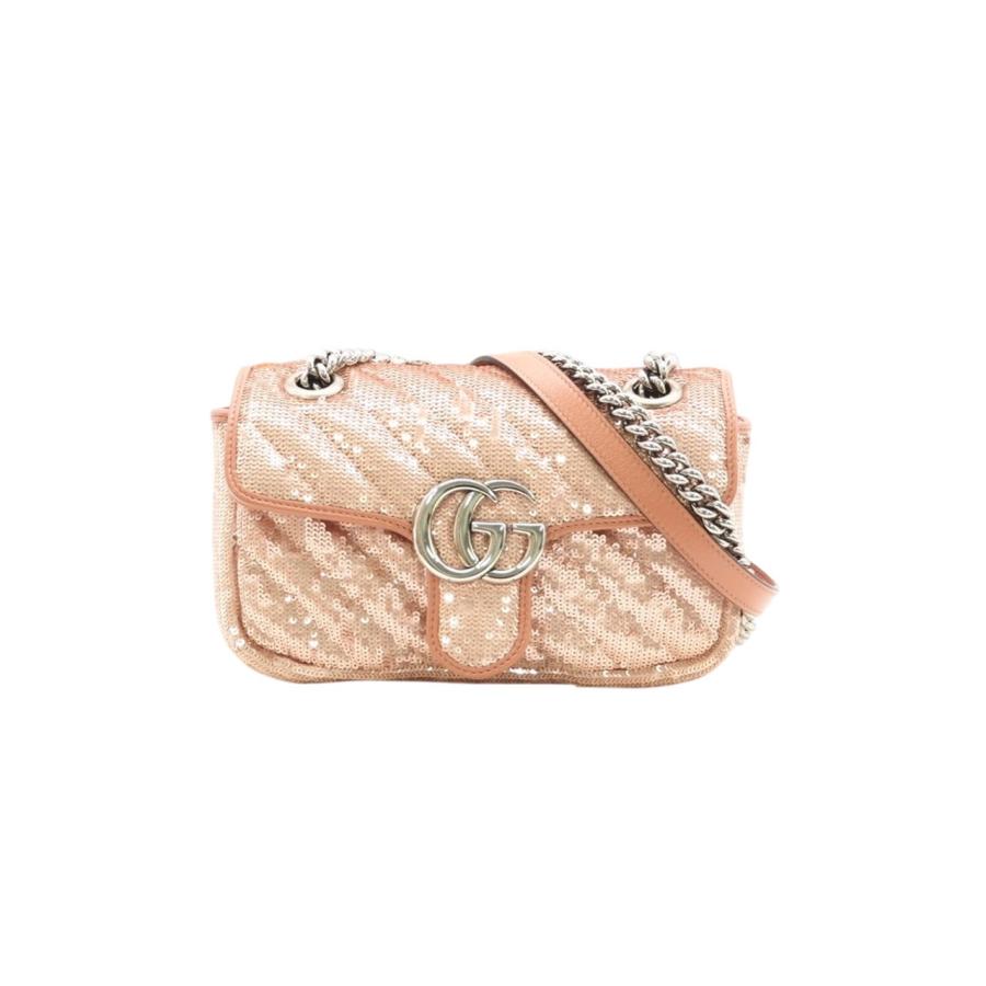 ★3日以内返品可★ 極美品 GUCCI グッチ GGマーモント レザー スパンコール チェーンショルダー 446744 | GUCCI | 01